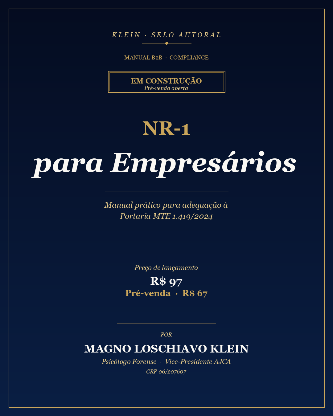 Capa do livro NR-1 para Empresários